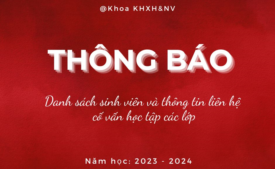 Thông báo Danh sách Sinh viên K29 và Cố vấn Học tập 